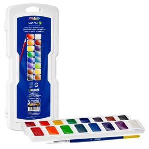 Prang Half Pan Watercolors, 16-Color Set with Brush - 1 of 1