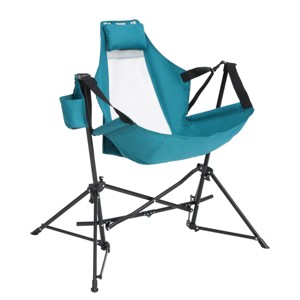Hammock Camping Chair, Aluminum Alloy Adjustable Back Swinging Chair with Pillow Cup Holder, Recliner with Carry Bag for Outdoor Travel-Coolbibila - 1 of 4