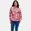 Knit & Lounge Women’s Ruffle Trim Floral Blouse Long Sleeve Button Front Lightweight Sheer Statement Top - 3 of 4