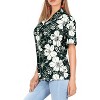 LA LEELA Women's Button Down Blouses Floral Summer Blouse Shirt Coverup Button Up Short Sleeve Vacation Casual Dress Hawaiian Shirts - 4 of 4