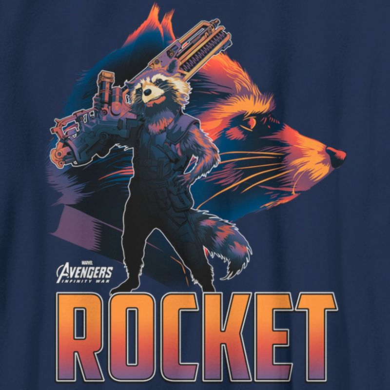Boy's Marvel Avengers: Infinity War Rocket Raccoon Portrait T-Shirt, 2 of 5