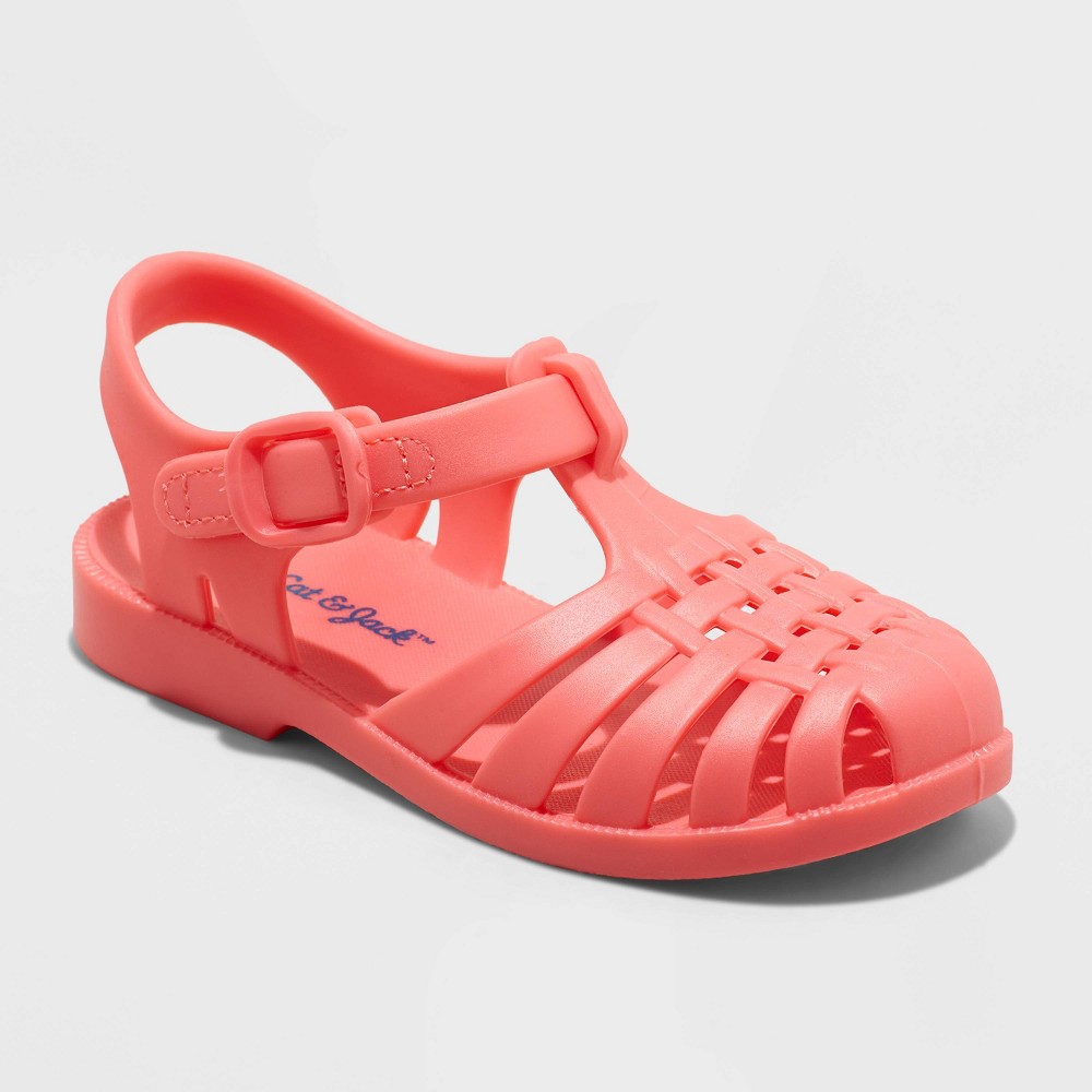 Toddler Girls' Sunny Jelly Sandals - Cat & Jack™ Coral 12. 