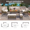 KTMBDW 6-Piece Rope Patio Furniture L-Shaped Set, Outdoor Sectional Sofa Set with Acacia Wood Table with Ice Box, Rope Benches for Garden, Porch, Deck - 4 of 4