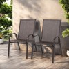 FURNIinspire Patio Seating Sets 2 Piece Patio Chairs, Garden Chairs with Breathable Fabric and Armrest High Backrest, Brown, 24.41“*24.41”*38.19“ - 2 of 4