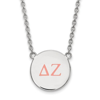 Black Bow Jewelry Sterling Silver Delta Zeta Greek Life Necklace 18 Inch