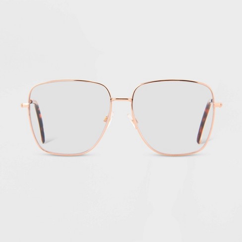 Gold square cheap frame glasses