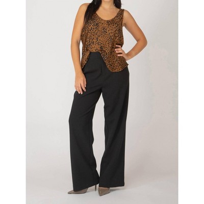 Women's Pleated Wide Leg Trouser Pants - Dex