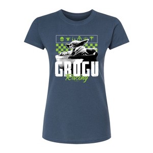 Women's - Star Wars - The Mandalorian Grogu Racing Jersey Fitted Graphic T-Shirt - 1 of 2
