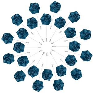 Unique Bargains Ribbon Alloy Multipurpose Use Durable Flower Lapel Pin 3.5 x 1.38 Inch  24 Pcs - 1 of 4