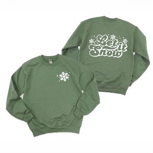Simply Sage Market Women's Graphic Sweatshirt Retro Let It Snow Front and Back - 1 of 4