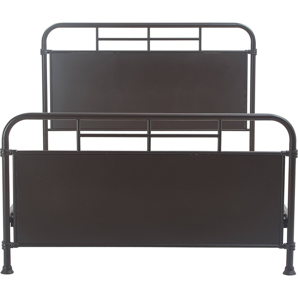 Photos - Bed King Tavor Industrial Metal  Black - Finch: Sturdy Frame, No Box Spring