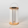 Wood Solar LED Outdoor Lantern Tan - Threshold™ - image 3 of 4