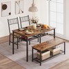 homfan Dining Table Set, Kitchen Table and Chairs for 4 with Storage Racks, with Bench and 2 Chairs, 4 Piece Furniture for Kitchen - 2 of 4