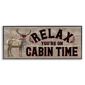 Stupell Industries Cabin Time Phrase with Deer, 30" x 13" - 1 of 4