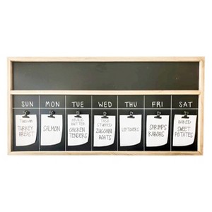 VIP Wood 31.5 in. Black Chalkboard Weekly Menu Planner - 1 of 2