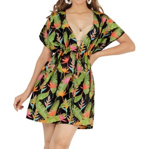 HAPPY BAY Women's Beach Loose Swimwear Mini Bathing Suit Wraps Cover Up Wraps Beachwear Hawaiian - 1 of 4
