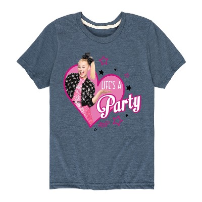 JoJo Siwa Life's a Party Short Sleeve Graphic T-Shirt - Heather Blue - 4T