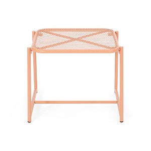 Lyngins Modern Mesh Outdoor End Table, Rectangle Powder-Coated Metal Patio End Table for Outside Use, Patio Side Table - 1 of 4