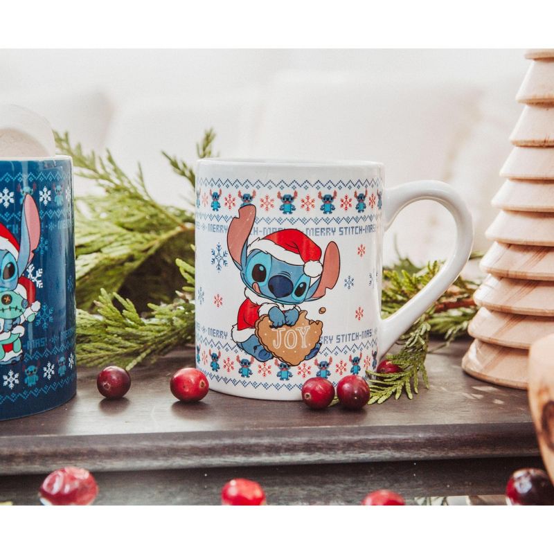 Silver Buffalo Disney Lilo & Stitch Holiday Sweaters Ceramic Mugs | Set of 2, 4 of 7