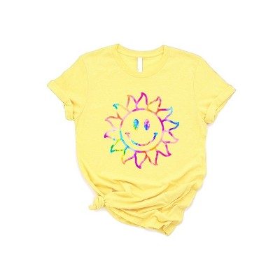 Simply Sage Market Women's Tie Dye Sun Short Sleeve Graphic Tee - M - Yellow