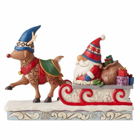 Jim Shore 6.0 Inch Traveling Toward Christmas Reindeer Pulling Gnome ...