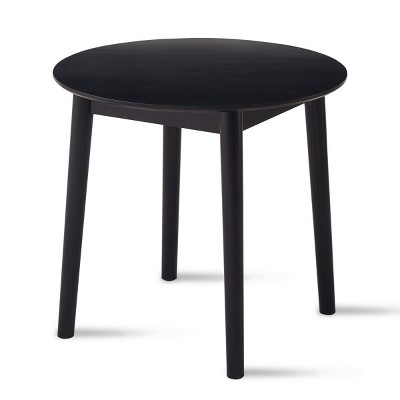 GlasFlength Dining Tables Modern Round Solid Wood Table Simple Elegant Design for Small Spaces and Kitchens, Black, 31.5"*31.5"*29"