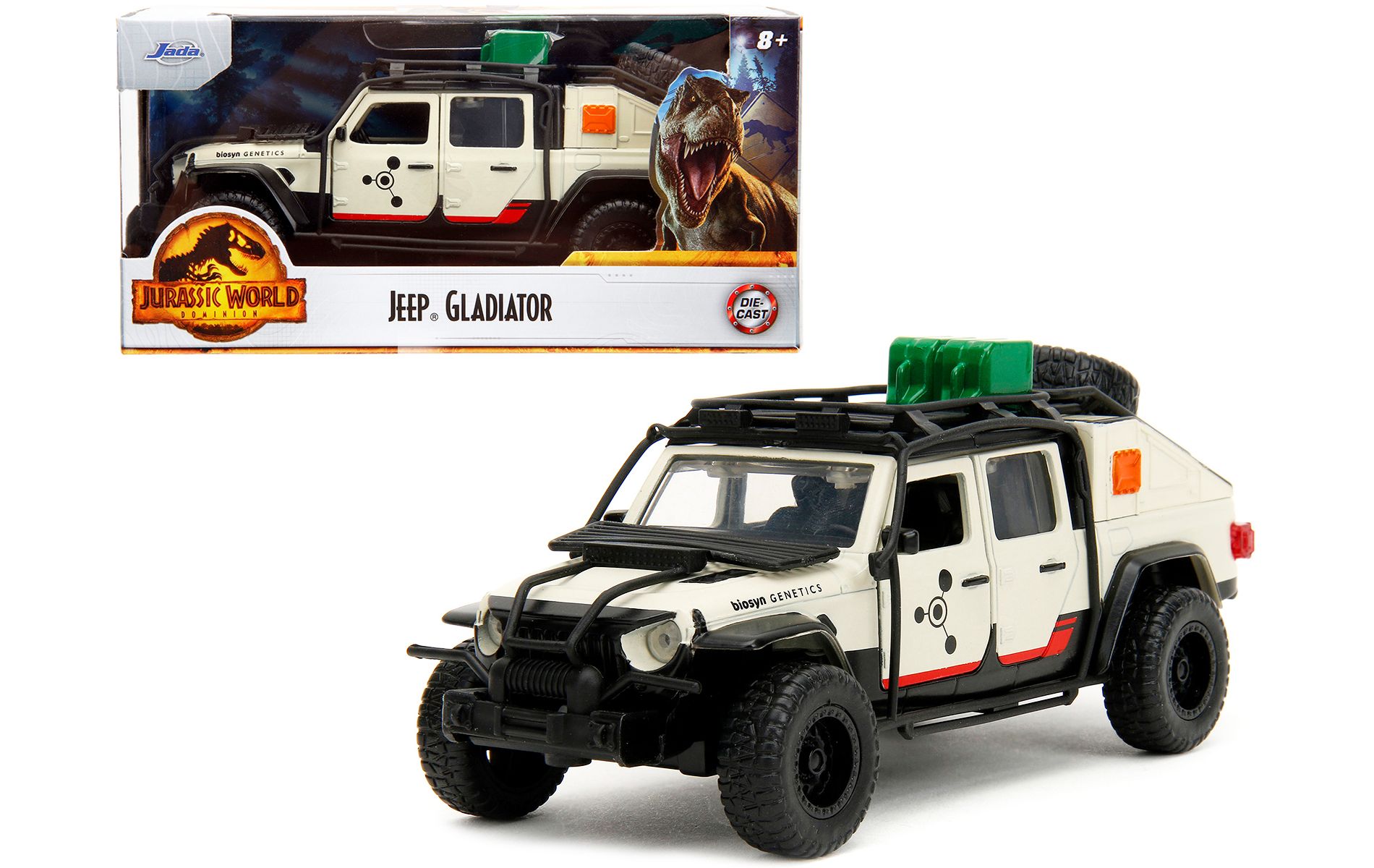Jeep Gladiator Truck w/Equipment Shell Beige w/Graphics "Jurassic World Dominion" (2022) Movie 1/32 Diecast Model Car by Jada