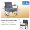 JUJABU 3 Piece Gray Wicker Outdoor Furniture Set with Cushions and Coffee Table - 2 of 4