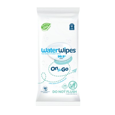 WaterWipes Plastic-Free On The Go 99.9% Water Based Baby Wipes - Unscented - (Select Count)