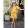 Golden Bloom Eyelet Puff Sleeve Top and Ruffle Shorts Set Mia Belle Girls - 4 of 4