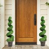 Tangkula 2 Pack Artificial Boxwood Spiral Tree 4-Ft Fake Greenery Plants with Plastic Flower Pot for Home Office Decoration - 2 of 4