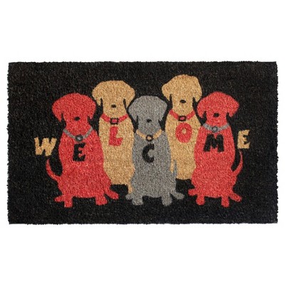 Raj Tufted Welcome Colorful Dogs Doormat Red