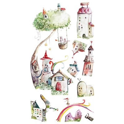 Slickblue Towers Landscape Peel and Stick Wall Decal – Decorative Vinyl Stickers for Smooth Surfaces (13x23.5")