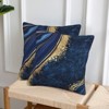 Navy Blue and Gold Marble Throw Pillow Cover 18x18 in Set of 2 Cushion Modern Farmhouse - 3 of 4