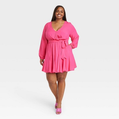 target pink wrap dress