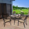 Kozyard Outdoor Patio Dining Table Woodgrain-Look Frame Powder Coated Table with Umbrella Hole for Backyard Patio Dining - 2 of 4
