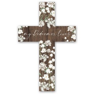 Creative Products Redeemer Lives White Floral 11 x 16 Wood Cross - 1 of 1