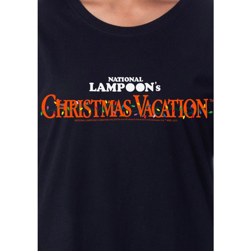 National Lampoon's Christmas Vacation Womens' Nightgown Sleep Pajama Shirt Black, 3 of 4
