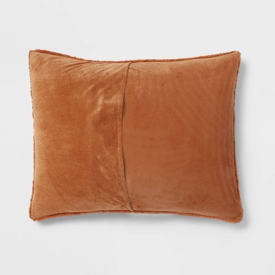 Box Stitch Faux Fur Comforter and Sham Set - Threshold