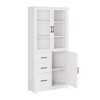 Karl Home 66.9in.H White Display Cabinet Storage Cabinet with 3 Doors 3 Drawers 5 Shelves Modern Style - 4 of 4