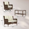 4 Piece Rattan Patio Furniture Set, Conversation Set with Swivel Glider Chairs Table Loveseat for Garden, Patio - 3 of 4