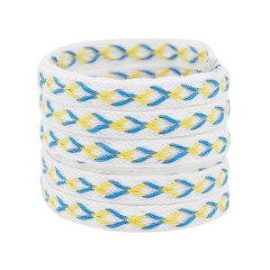 INSPIRE CHIC Contrast Color Flat Fat Braided Twist Woven Shoeslaces 0.47 Inch 2 Pairs - 1 of 4