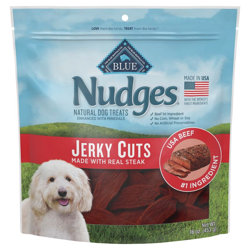 Blue Buffalo Nudges Jerky Cuts Natural Dog Treats with Beef - 16oz, 1 of 9
