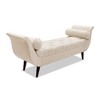 Kumasinova 64.5" Wide Ottoman Bench with Flared Armrests & Espresso Wood Legs, Medium Firm Seat, Versatile Bed Bench with 2 Bolster Pillows - 3 of 4