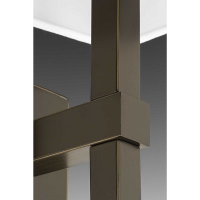 Metro Satin Brass Wall Sconce with Linen Shade