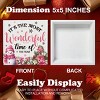 Indoor Christmas Decorations, It's the Most Wonderful Time of the Year Wooden Sign, Snowman Wooden Block Sign - 4 of 4