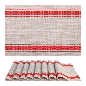 Unique Bargains Vinyl PVC Waterproof Wrinkle-resistant Non-slip Placemats 8 Pcs - 1 of 4