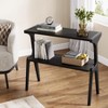 APRILSOUL Solid Wood Side Table 2-Tier Farmhouse Couch Side Table, Rustic Slim Tall Sofa End Table with Storage Shelf for Living Room - 3 of 4