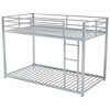 Sapphtopaz Metal Bunk Bed with Guardrail & Ladder,Space-Saving Low Floor Bunk Bed Frame with Sturdy Frame for Adults,Teen,Bedroom - 2 of 4