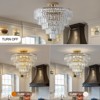 Crystal Chandelier Ceiling Light Modern Luxury 10-Light Flush Mount (No Bulbs) - 4 of 4